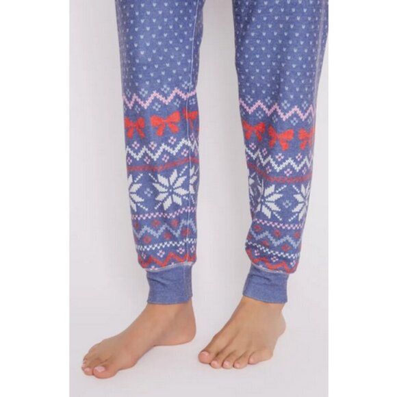 💕PJ SALVAGE💕 Cozy Vibes Fair Isle Peachy Pajamas ~ Dark Blue Large NWT - Picture 7 of 14